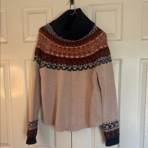 Madewell Cowl Neck Sweater in Cream, Black, and Brown